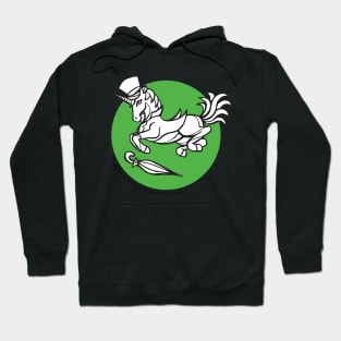 Jumping Dapper Unicorn — Inktober Unicorn illustration series Hoodie